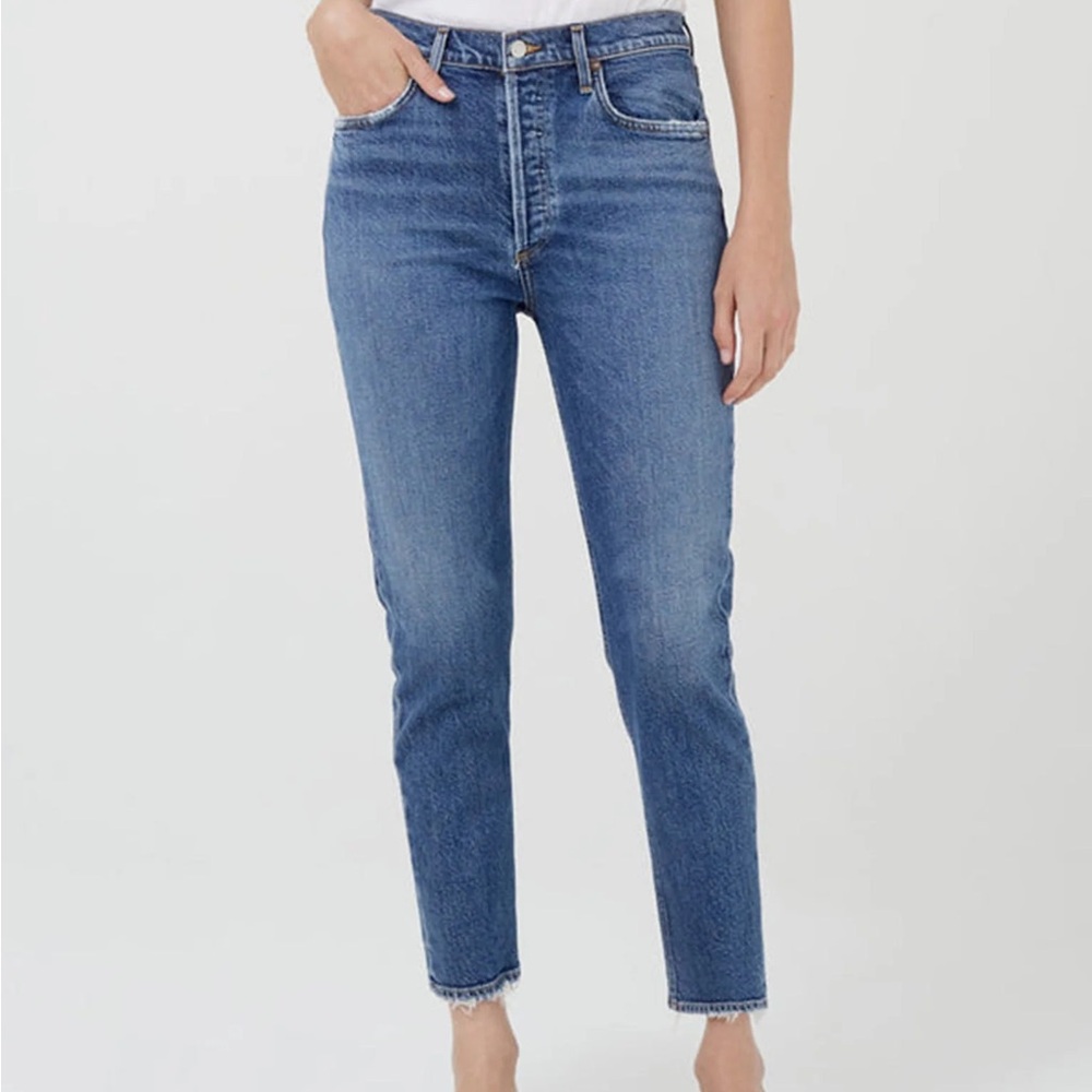 AGOLDE jeans Riley Crop, worn once. Style #A056B-1370 99%cotton